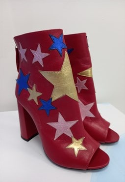 Hilfiger Collection Heel Boots Red Multi Stars 
