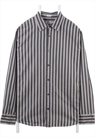 Vintage 90's Calvin Klein Shirt Striped Long Sleeve Button