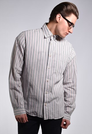 VINTAGE ARMANI JEANS GOLD TAB STRIPED SHIRT