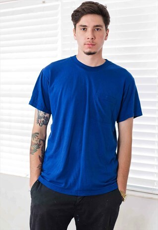 VINTAGE 50/50 COTTON POLY T-SHIRT LOGO 90S L 5.3