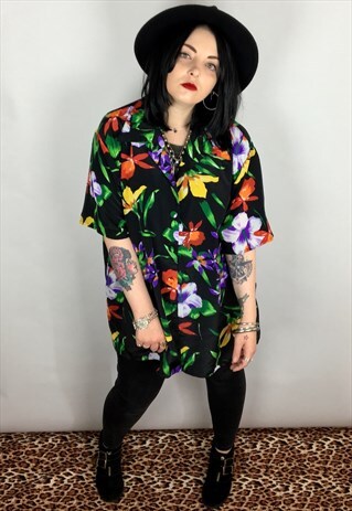 VINTAGE 90'S FLORAL PRINT BLOUSE SIZE XL
