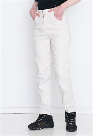 VINTAGE WHITE HIGH WAIST RETRO DENIM JEANS