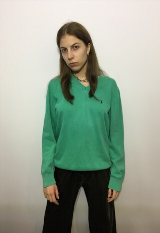 VINTAGE 80' BEAUTY COOL GREEN RALPH LAUREN UNISEX JUMPER