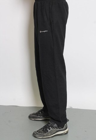 VINTAGE CHAMPION TRACK BOTTOMS JOGGERS BLACK