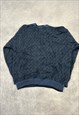 VINTAGE KNITTED JUMPER ABSTRACT PATTERNED KNIT SWEATER