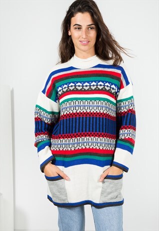 ON SALEVINTAGE 80S CLASSIC KNITWEAR JUMPER / S0070