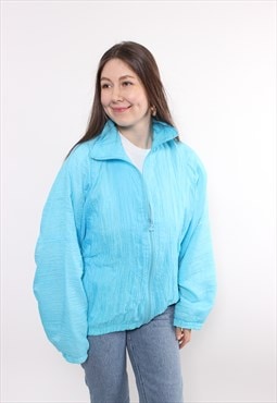 Vintage windbreaker, 90s blue festival jacket, retro sport