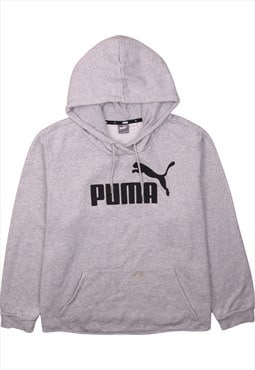 Vintage 90's Puma Hoodie Spellout Pullover Grey XLarge