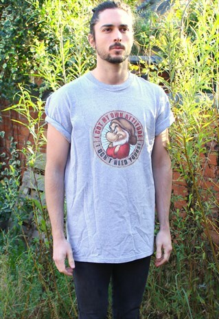 VINTAGE DISNEY WORLD USA SNOW WHITE GRUMPY T-SHIRT - LARGE