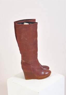 Vintage 90s real leather knee high boots