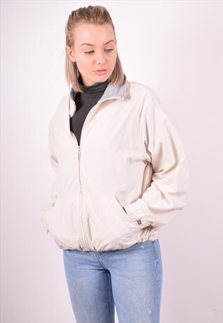 TOMMY HILFIGER WOMENS VINTAGE BOMBER JACKET LARGE WHITE 90S