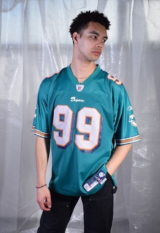 VINTAGE REEBOK GREEN NFL MIAMI DOLPHINS SPORTS TOP