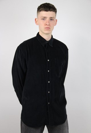 VINTAGE 90'S CORD BLACK SHIRT