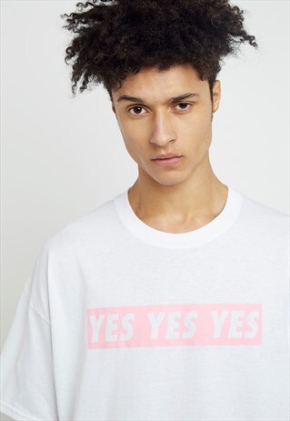 YES YES YES WHITE TEE