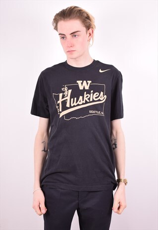 NIKE MENS VINTAGE T-SHIRT TOP MEDIUM BLACK 90S