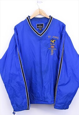 Vintage Holloway Windbreaker Jacket Blue Pullover V Neck