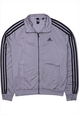 Vintage 90's Adidas Sweatshirt Track Jacket Full Zip Up Grey