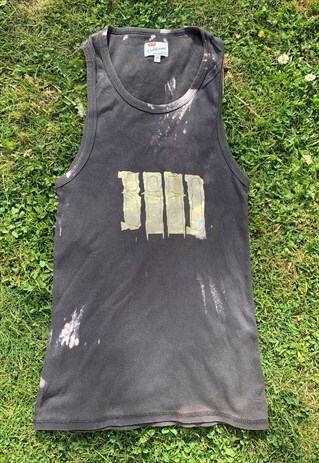 VINTAGE LEVIS TANK GREY CUSTOM BAAD REWORK TIE DYE