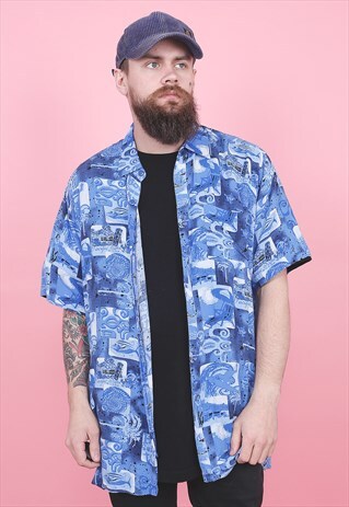 VINTAGE CRAZY PATTERNED SHIRT /R12309