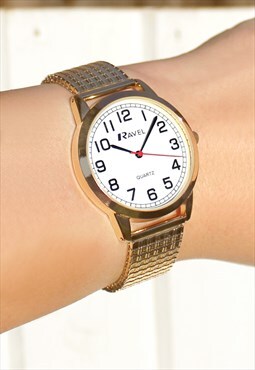 Classic Gold Watch with Expander Strap