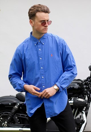 RALPH LAUREN USA VINTAGE ROYAL BLUE SHIRT