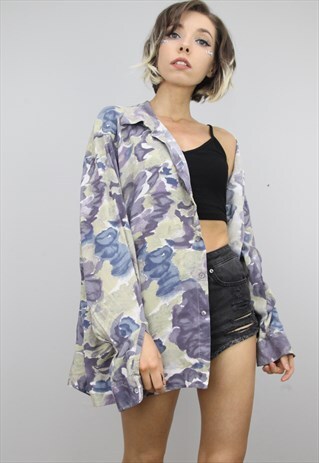 VINTAGE 80S/90S OVERSIZED PATTERNED SHIRT