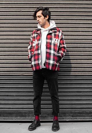 DZOUKU JACKET WITH DETACHABLE LINING-BLACK X RED