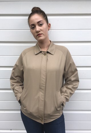 WOMENS VINTAGE 80S BEIGE HARRINGTON BOMBER BURBERRY JACKET