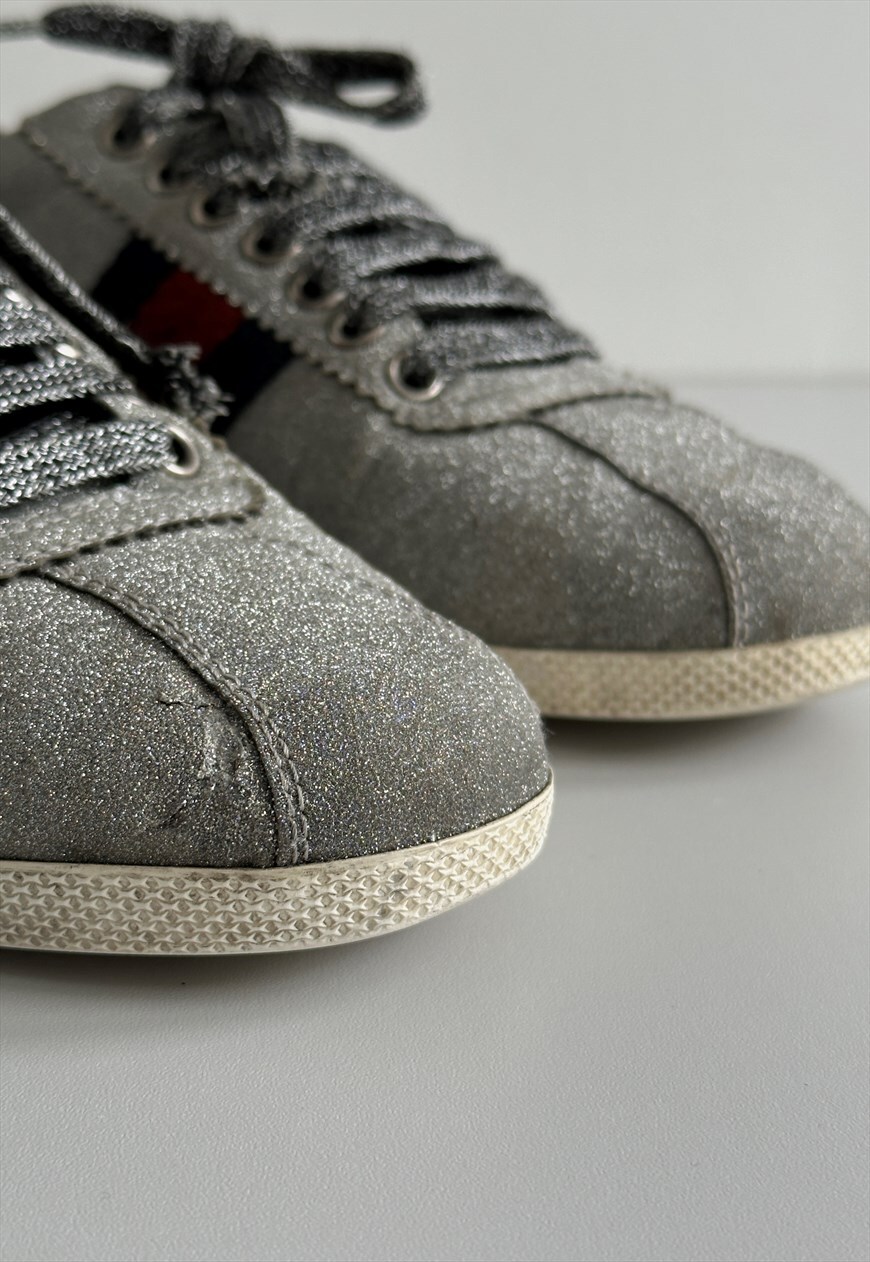 Gucci silver 2025 sparkle sneakers