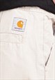 VINTAGE 00'S CARHARTT WIP MARSHALL JOGGER PANTS IN BEIGE
