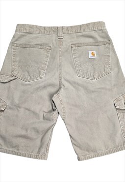 Men's Carhartt Carpenter Cargo Shorts In Beige Size W30