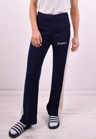 LOTTO WOMENS VINTAGE TRACKSUIT TROUSERS W28 L29 BLUE 90'S
