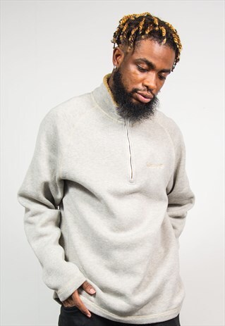 TIMBERLAND 90'S VINTAGE BEIGE QUARTER ZIP SWEATSHIRT
