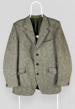 Harris Tweed Gurtex Blazer Jacket Brown Mens UK 44 EU 54