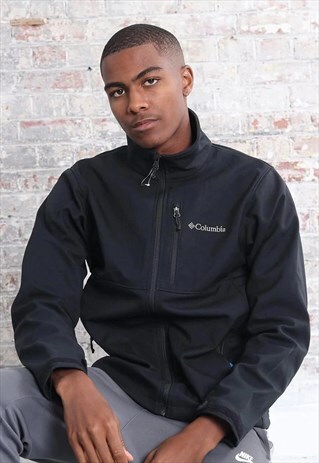 VINTAGE COLOMBIA LOGO BACK GRAPHIC JACKET BLACK BNWT