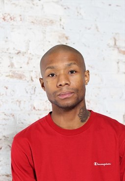 Vintage Champion Logo Sportswear T-Shirt Red