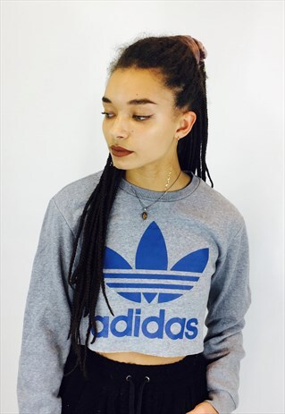 ADIDAS BIG LOGO CROPPED SWEATSHIRT