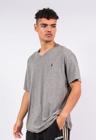 RALPH LAUREN GREY V-NECK T SHIRT