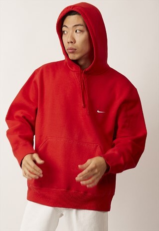 RED OVERSIZED 90'S NIKE LOGO VINTAGE HOODIE