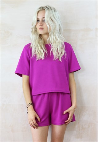 HOT PINK SHORTS & BOX TOP CO-ORDINATES
