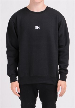 BLACK SH. SWEATSHIRT - EMBROIDERED