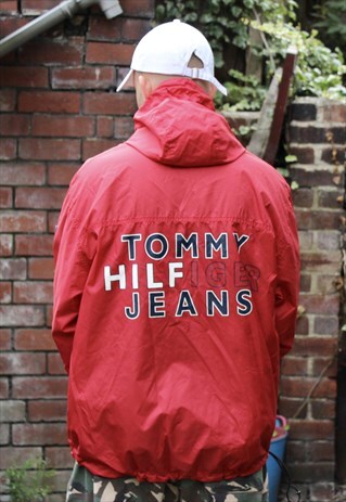 VINTAGE TOMMY HILFIGER JEANS SPELL OUT WINDBREAKER XL