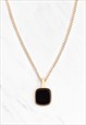OBSIDIAN AND GOLD VERMEIL PENDANT