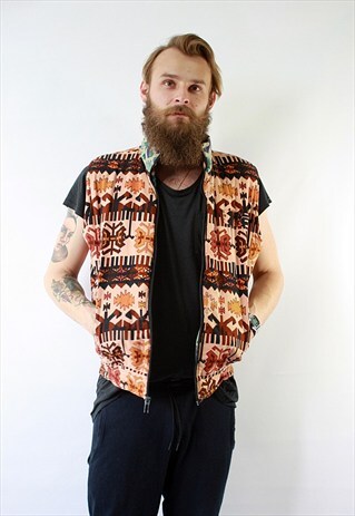 VINTAGE 90'S UNIQUE TWO-SIDED UNISEX WARM WAISTCOAT