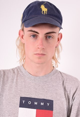 POLO RALPH LAUREN MENS VINTAGE CAP ONE SIZE BLUE 90S