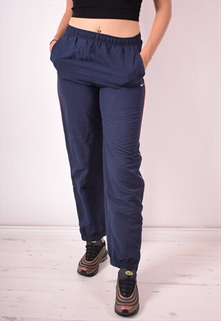 NIKE WOMENS VINTAGE TRACKSUIT TROUSERS MEDIUM BLUE 90S