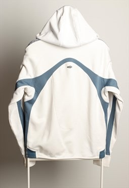 Vintage Adidas Hoodie Track Jacket Blue White Size M