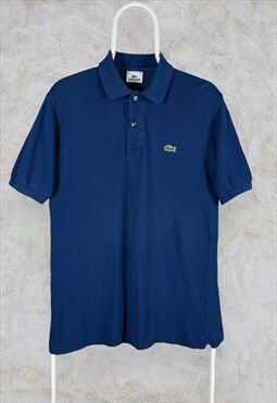 Lacoste Polo Shirt Blue Short Sleeve Cotton Pique Small