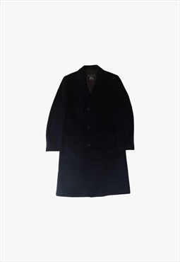 Vintage 1990s Burberry Navy Overcoat