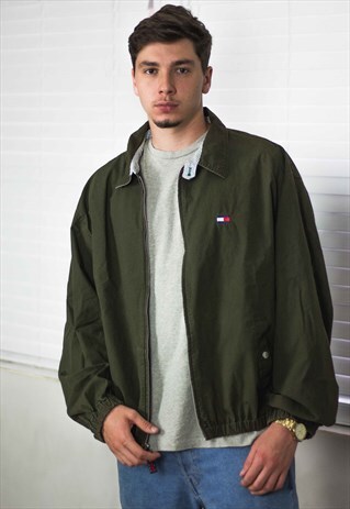 VINTAGE TOMMY HILFIGER HARRINGTON JACKET LOGO 90S XL 17.5